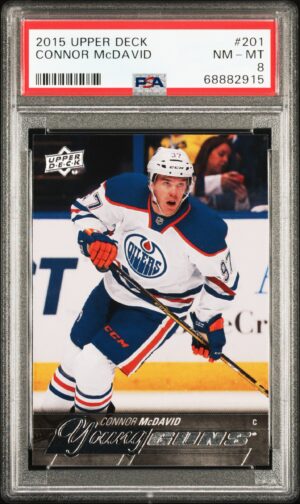 2015-16 Upper Deck Connor McDavid Young Guns RC #201 PSA 8