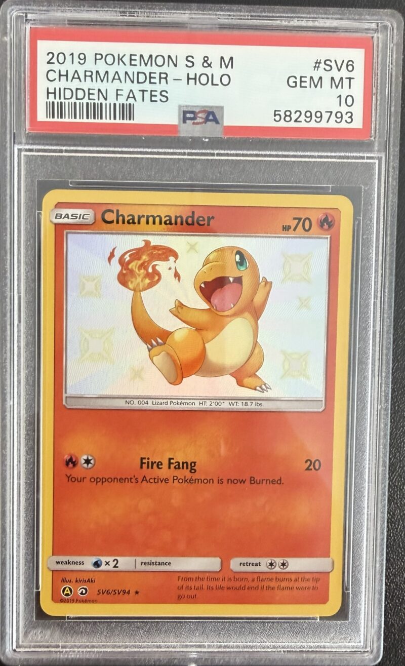 2019 Pokemon Sun & Moon Hidden Fates Charmander Shiny Vault PSA 10 #SV6