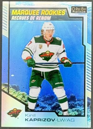 2020-21 O-Pee-Chee Platinum Kirill Kaprizov Marquee Rookies Aquamarine /499