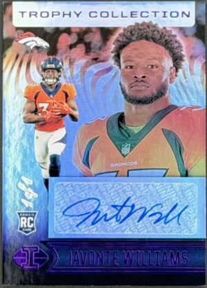 2021 Panini Illusions Javonte Williams Trophy Collection Rookie Autograph Purple 1/1 #73