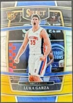 2021-22 Panini Select Luka Garza Concourse Black White Gold Rookie 1/1 #22