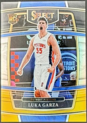 2021-22 Panini Select Luka Garza Concourse Black White Gold Rookie 1/1 #22