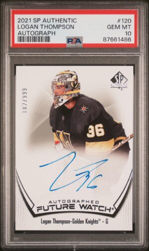 2021-22 SP Authentic Logan Thompson Future Watch Autograph Rookie /949 #120 PSA 10