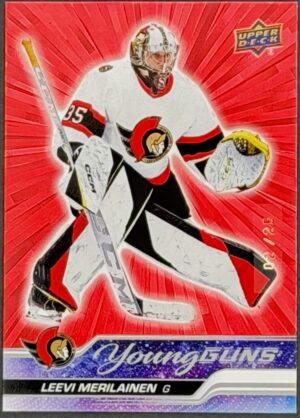 2023-24 Upper Deck Leevi Merilainen Young Guns Outburst Red /25 #247