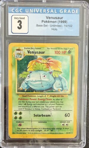1999 Pokemon Base Set Venusaur Holo CGC 3 #15