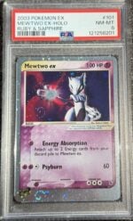 2003 Pokémon Ruby & Sapphire Mewtwo EX Holo #101 PSA 8 Double Swirl